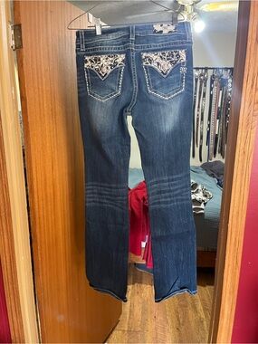 Womens miss me cowhide details Jeans